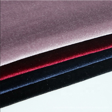 Hot sale elastic and soft plain polyester brushed knit ks velboa fabric korean scholl velvet soft for dress